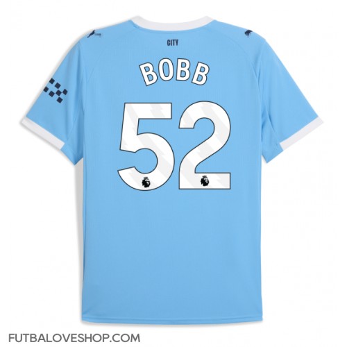 Dres Manchester City Oscar Bobb #52 Domáci 2025-26 Krátky Rukáv